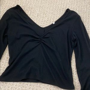 pacsun medium crop top black